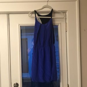 Eight Sixty blue silk mini dress